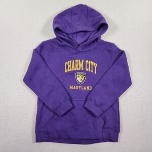 Baltimore Ravens Youth M 5/6 Charm City Hoodie Sweatshirt Outerstuff Purple NWT